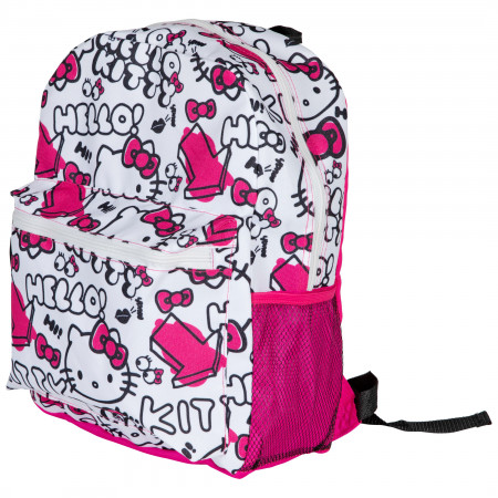 Hello Kitty Doodle Collage 16" Padded Backpack
